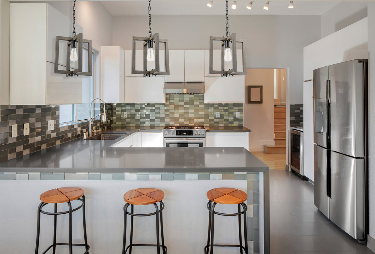 Vivio Roxton 1-Light Pendants - MB with Wood Style Accents