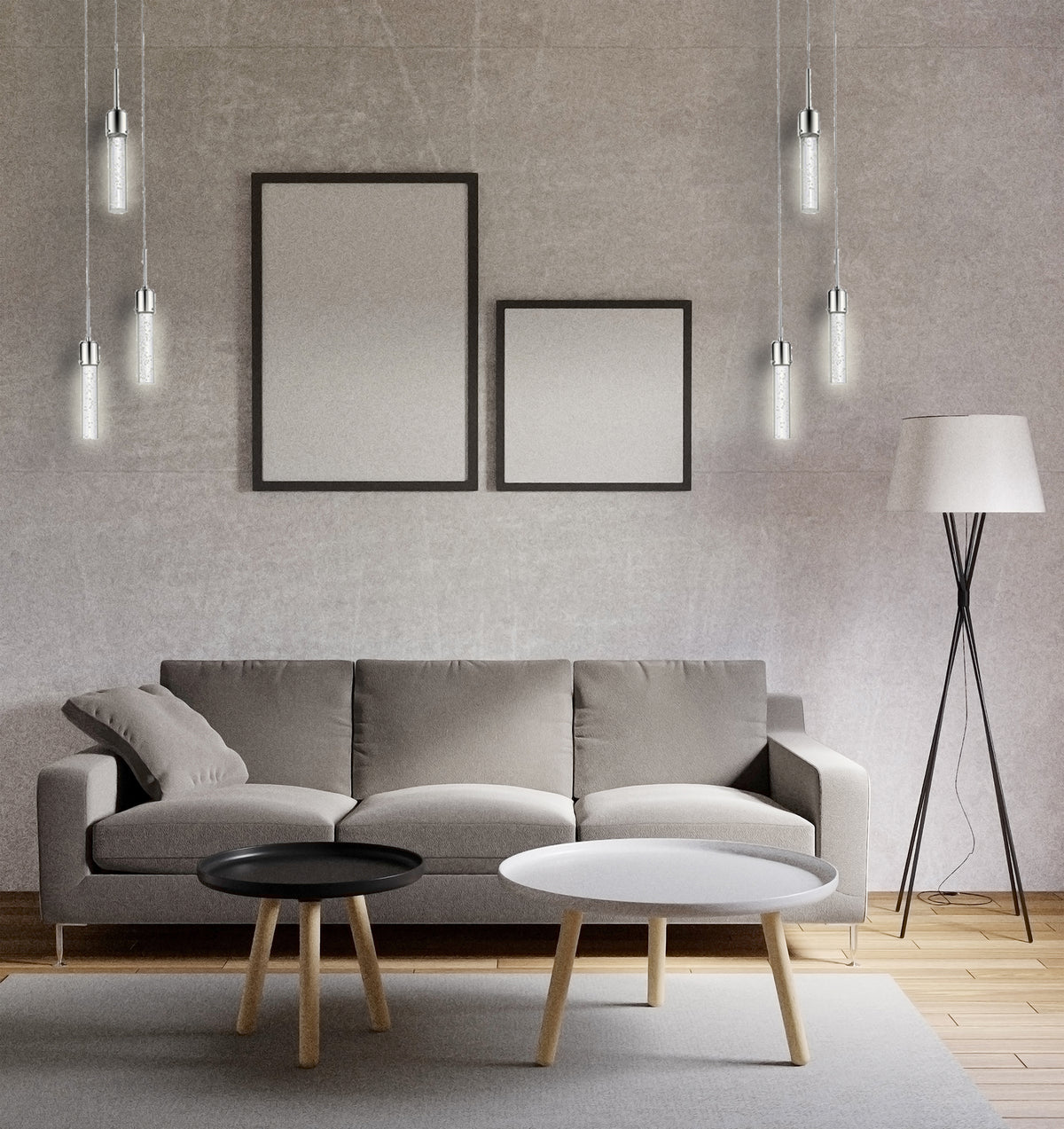3 light polished nickel bubble pendant lighting living room
