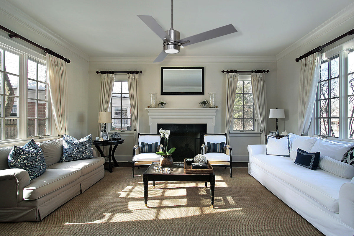 52 inch Modern reversible living room ceiling fan with led light