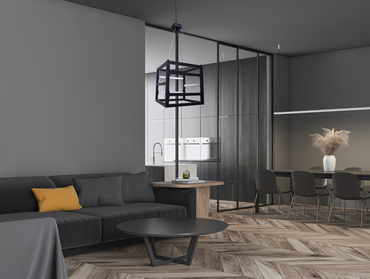 Black led cube light 18 inch living room