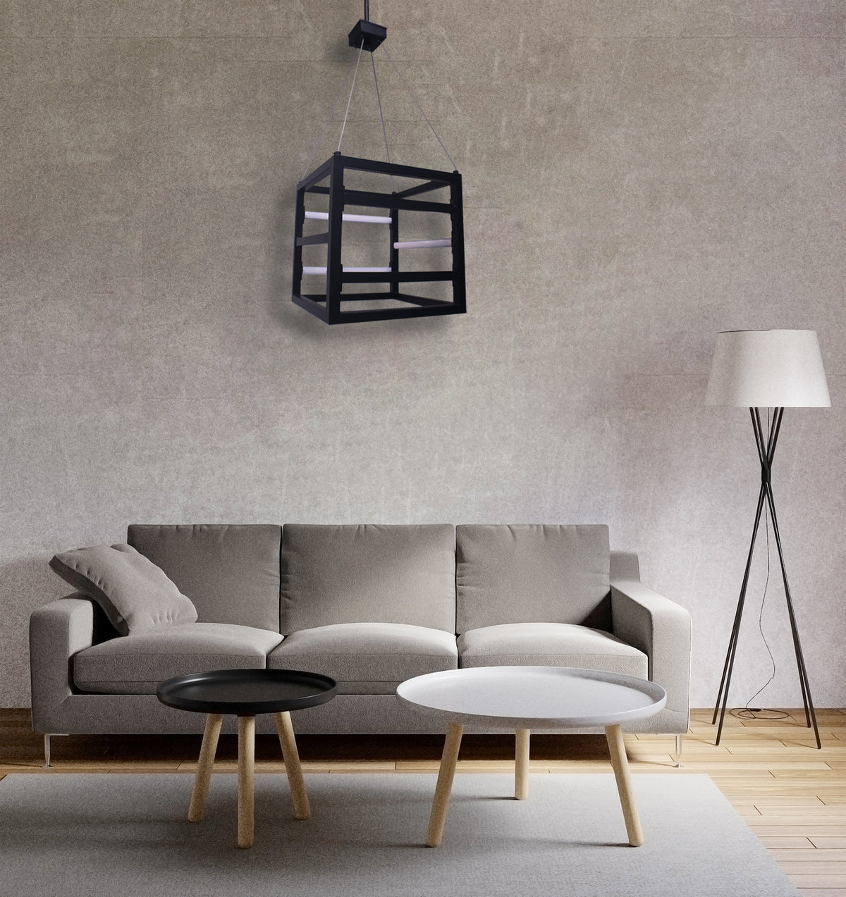 Black led cube light 18 inch living room over couch