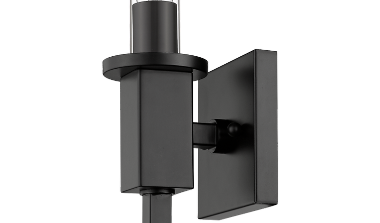 Black glass tube wall light - Vivio Lighting